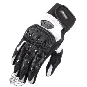 Streetline motoros bőr kesztyű fekete-fehér