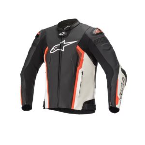dzseki bőr sport ALPINESTARS MISSILE V2 fekete-fehér-fluo piros