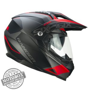 CGM 666G TWIN RANGER Matt Fekete/Piros motoros bukósisak