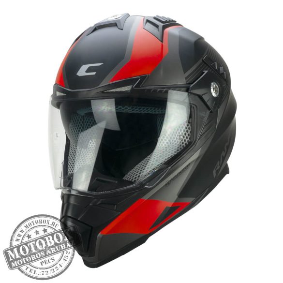 CGM 666G TWIN RANGER Matt Fekete/Piros motoros bukósisak