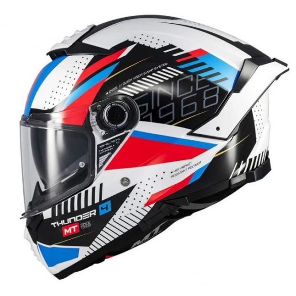bukósisak zárt MT THUNDER 4 SV LUMINENCE A7 FEHÉR / KÉK / PIROS (22.06)