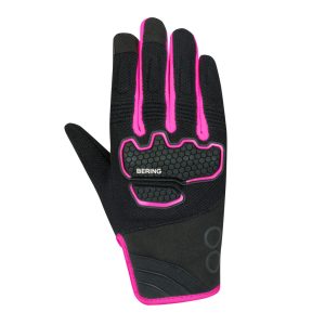 kesztyű bőr női BERING LADY BREEZE fekete-rózsaszín