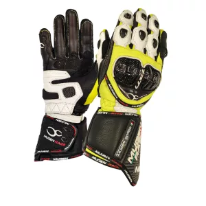 kesztyű bőr sport MUGENRACE BORNEW White/Neon