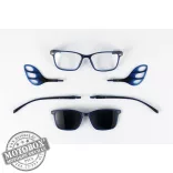 Szemüvegkeret sisakos szárral + utcai szár + Clip-On MOTOEYE H0002-C2 Kék, Átlátszó kék