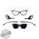 Szemüvegkeret sisakos szárral + utcai szár + Clip-On MOTOEYE H0003-C1 Fekete, Fekete