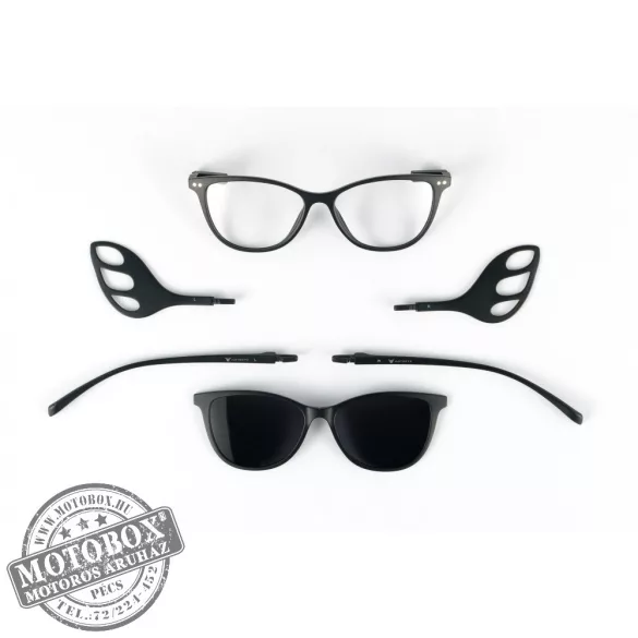 Szemüvegkeret sisakos szárral + utcai szár + Clip-On MOTOEYE H0003-C1 Fekete, Fekete