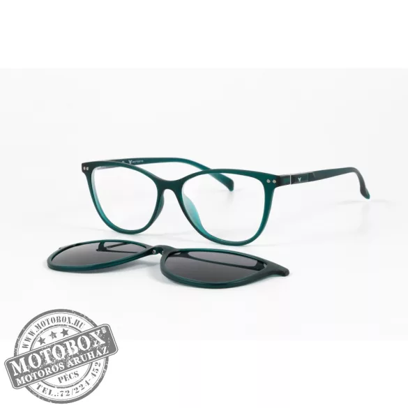 Szemüvegkeret sisakos szárral + utcai szár + Clip-On MOTOEYE H0003-C2 Zöld, Átlátszó zöld