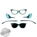 Szemüvegkeret sisakos szárral + utcai szár + Clip-On MOTOEYE H0003-C2 Zöld, Átlátszó zöld