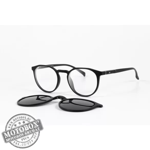 Szemüvegkeret sisakos szárral + utcai szár + Clip-On MOTOEYE H0004-C1 Fekete, Fekete