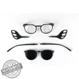 Szemüvegkeret sisakos szárral + utcai szár + Clip-On MOTOEYE H0004-C1 Fekete, Fekete