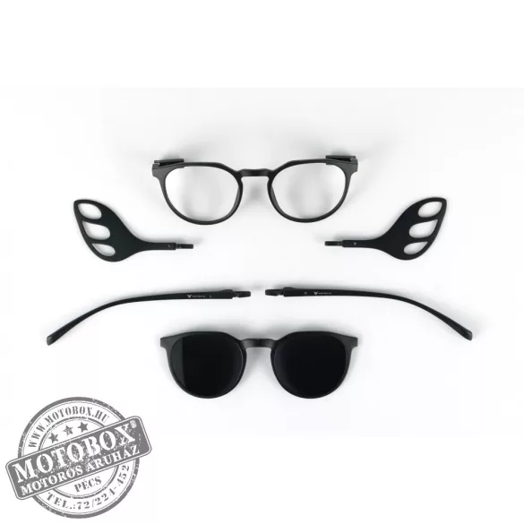 Szemüvegkeret sisakos szárral + utcai szár + Clip-On MOTOEYE H0004-C1 Fekete, Fekete