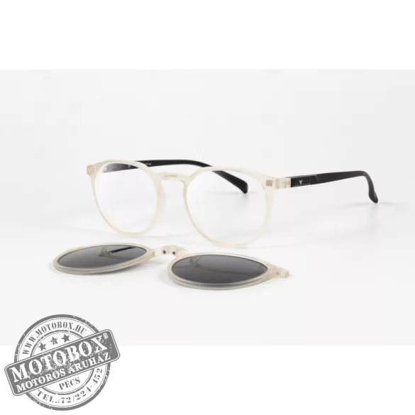 Szemüvegkeret sisakos szárral + utcai szár + Clip-On MOTOEYE H0004-C2 Átlátszó, Fekete