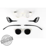 Szemüvegkeret sisakos szárral + utcai szár + Clip-On MOTOEYE H0004-C2 Átlátszó, Fekete