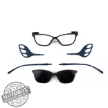 Szemüvegkeret sisakos szárral + utcai szár + Clip-On MOTOEYE H0005-C1 Fekete, Kék