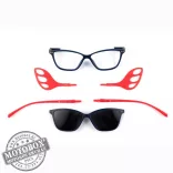 Szemüvegkeret sisakos szárral + utcai szár + Clip-On MOTOEYE H0005-C2 Kék, Piros