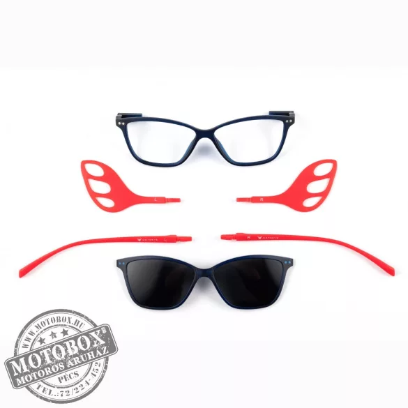 Szemüvegkeret sisakos szárral + utcai szár + Clip-On MOTOEYE H0005-C2 Kék, Piros