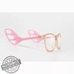   Szemüvegkeret sisakos szárral + utcai szár + Clip-On MOTOEYE H0005-C3 Átlátszó, Rózsaszín