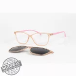 Szemüvegkeret sisakos szárral + utcai szár + Clip-On MOTOEYE H0005-C3 Átlátszó, Rózsaszín