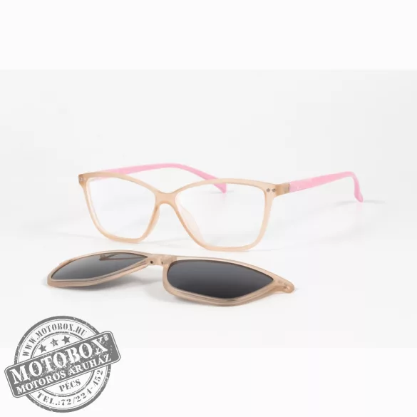 Szemüvegkeret sisakos szárral + utcai szár + Clip-On MOTOEYE H0005-C3 Átlátszó, Rózsaszín