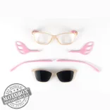 Szemüvegkeret sisakos szárral + utcai szár + Clip-On MOTOEYE H0005-C3 Átlátszó, Rózsaszín