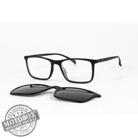 Szemüvegkeret sisakos szárral + utcai szár + Clip-On MOTOEYE H0006-C1 Fekete, Fekete