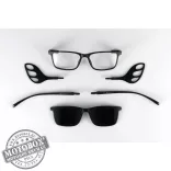 Szemüvegkeret sisakos szárral + utcai szár + Clip-On MOTOEYE H0006-C1 Fekete, Fekete