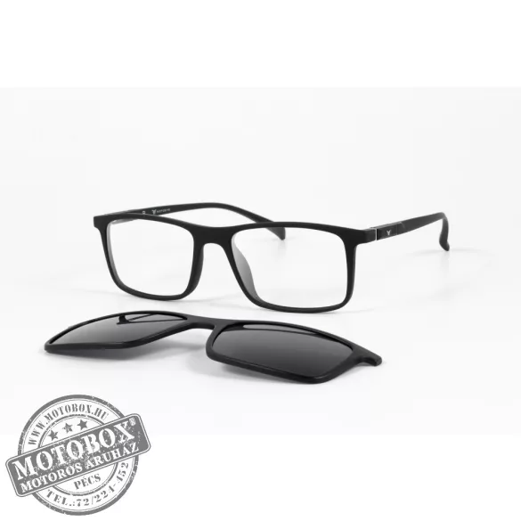 Szemüvegkeret sisakos szárral + utcai szár + Clip-On MOTOEYE H0007-C1 Fekete, Fekete