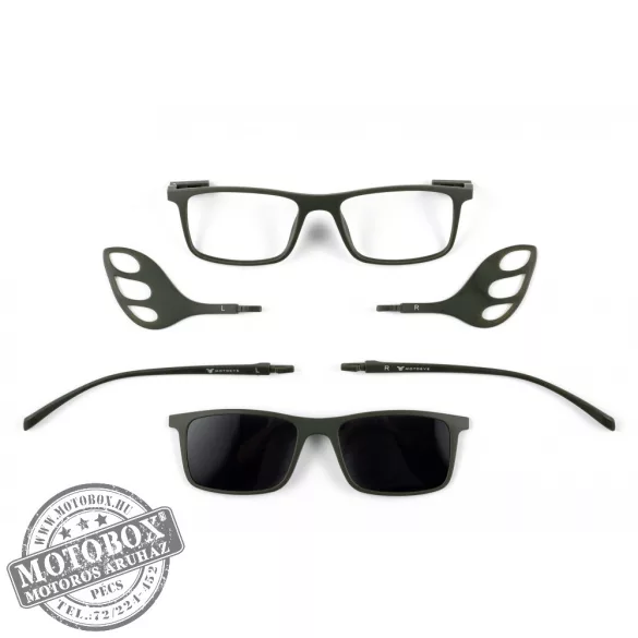 Szemüvegkeret sisakos szárral + utcai szár + Clip-On MOTOEYE H0007-C3 Khaki, Khaki