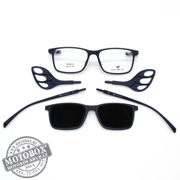 Szemüvegkeret sisakos szárral + utcai szár + Clip-On MOTOEYE H0008-C2 Kék, Kék