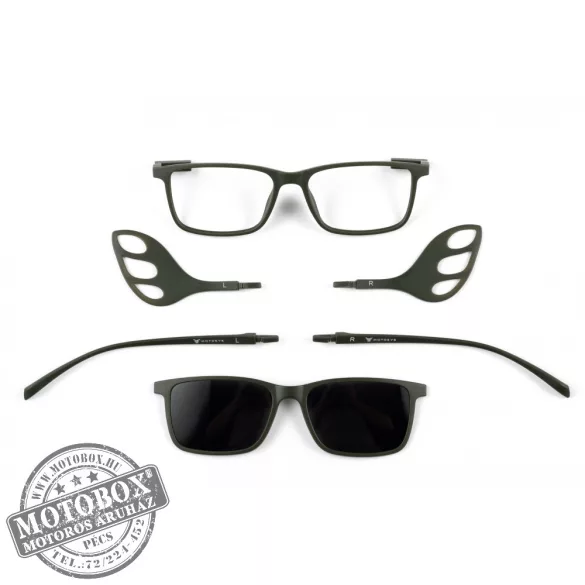 Szemüvegkeret sisakos szárral + utcai szár + Clip-On MOTOEYE H0008-C3 Khaki, Khaki