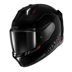   Shark bukósisak - Skwal i3 - Blank BEÉPÍTETT FÉKLÁMPÁVAL, FEKETE-SÖTÉTSZÜRKE-PIROS