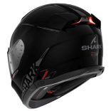 Shark bukósisak - Skwal i3 - Blank BEÉPÍTETT FÉKLÁMPÁVAL, FEKETE-SÖTÉTSZÜRKE-PIROS