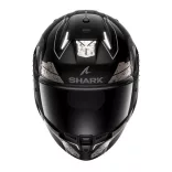 Shark bukósisak - Skwal i3 - Rhad BEÉPÍTETT FÉKLÁMPÁVAL, FEKETE-KRÓM-SÖTÉTSZÜRKE