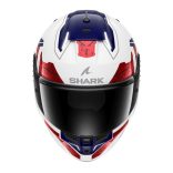 Shark bukósisak - Skwal i3 - Rhad BEÉPÍTETT FÉKLÁMPÁVAL, FEHÉR-PIROS-KÉK