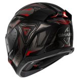 Shark bukósisak - Skwal i3 - Linik BEÉPÍTETT FÉKLÁMPÁVAL, FEKETE-SÖTÉTSZÜRKE-PIROS