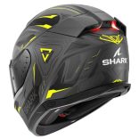 Shark bukósisak - Skwal i3 - Linik mat BEÉPÍTETT FÉKLÁMPÁVAL, MATT SÖTÉTSZÜRKE-SÁRGA-FEKETE