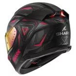 Shark bukósisak - Skwal i3 - Linik mat BEÉPÍTETT FÉKLÁMPÁVAL, MATT FEKETE-RÓZSASZÍN-SÖTÉTSZÜRKE