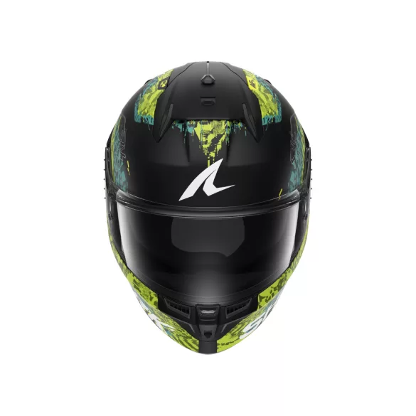 Shark bukósisak D-SKWAL 3 SPEED-VIB MAT ,MATT FEKETE-ZÖLD-KÉK