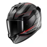 Shark bukósisak - D-Skwal 3 - Sizler FEKETE-SÖTÉTSZÜRKE-PIROS