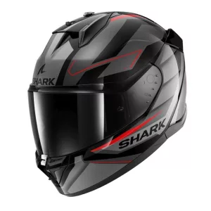 Shark bukósisak - D-Skwal 3 - Sizler FEKETE-SÖTÉTSZÜRKE-PIROS