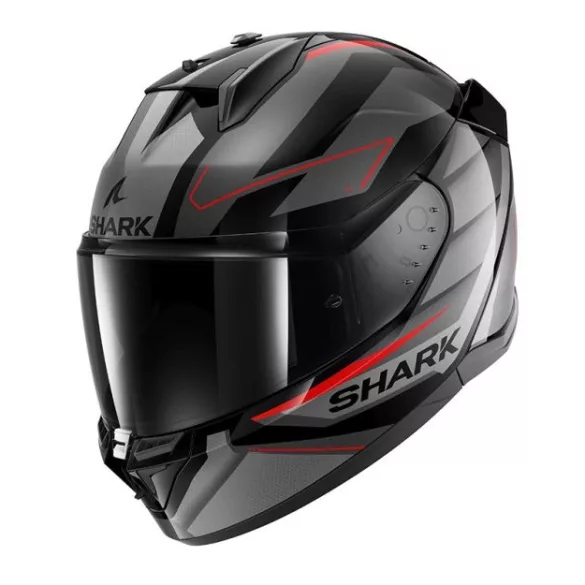 Shark bukósisak - D-Skwal 3 - Sizler FEKETE-SÖTÉTSZÜRKE-PIROS