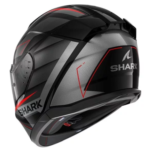 Shark bukósisak - D-Skwal 3 - Sizler FEKETE-SÖTÉTSZÜRKE-PIROS