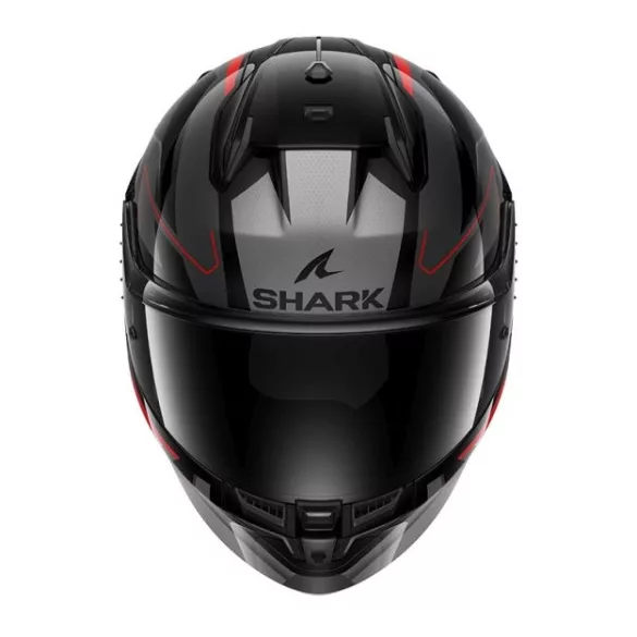 Shark bukósisak - D-Skwal 3 - Sizler FEKETE-SÖTÉTSZÜRKE-PIROS