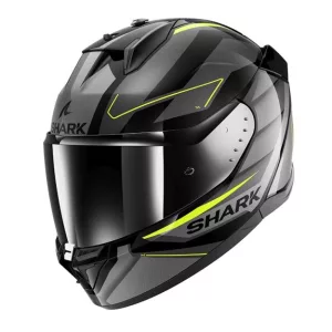 Shark bukósisak - D-Skwal 3 - Sizler FEKETE-SÖTÉTSZÜRKE-SÁRGA