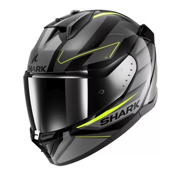 Shark bukósisak - D-Skwal 3 - Sizler FEKETE-SÖTÉTSZÜRKE-SÁRGA