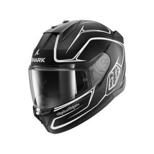 bukósisak zárt SHARK D-SKWAL 3 DRONE MAT FEKETE-FEHÉR-FEKETE