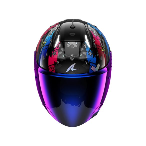 bukósisak nyitott SHARK SKWAL I3 JET HELLCAT + PLEXIVEL FEKETE-KRÓM-KÉK