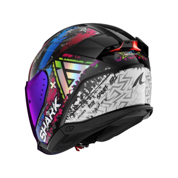 bukósisak nyitott SHARK SKWAL I3 JET HELLCAT + PLEXIVEL FEKETE-KRÓM-KÉK