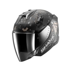   bukósisak nyitott SHARK SKWAL I3 JET HELLCAT MAT + PLEXIVEL MATT FEKETE-KRÓM-SÖTÉTSZÜRKE