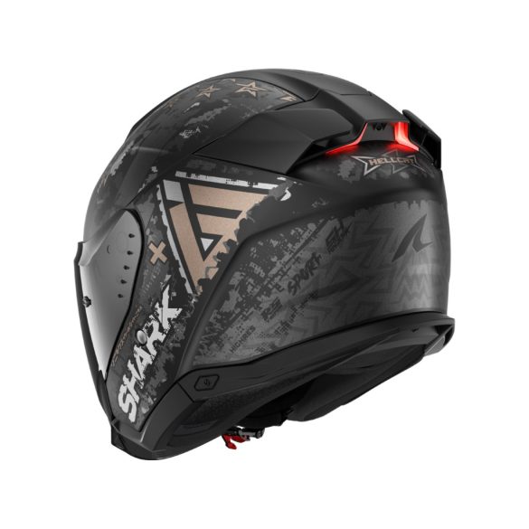 bukósisak nyitott SHARK SKWAL I3 JET HELLCAT MAT + PLEXIVEL MATT FEKETE-KRÓM-SÖTÉTSZÜRKE